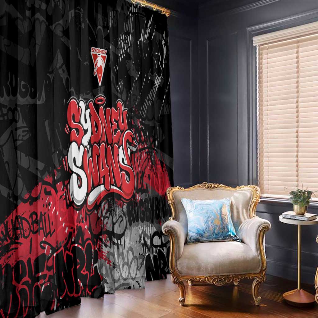 Sydney Swans Window Curtain Urban Graffiti Street Art - Bold Abstract Spray Paint