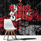 Sydney Swans Window Curtain Urban Graffiti Street Art - Bold Abstract Spray Paint