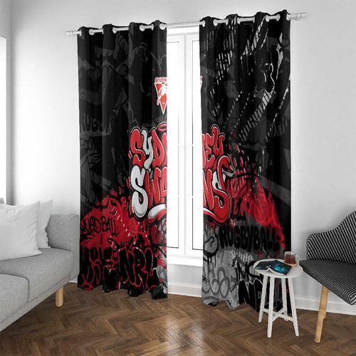 Sydney Swans Window Curtain Urban Graffiti Street Art - Bold Abstract Spray Paint