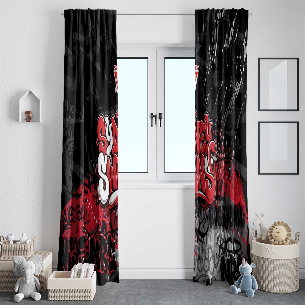 Sydney Swans Window Curtain Urban Graffiti Street Art - Bold Abstract Spray Paint