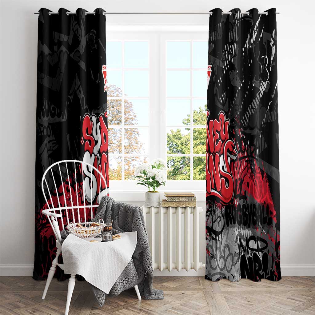 Sydney Swans Window Curtain Urban Graffiti Street Art - Bold Abstract Spray Paint