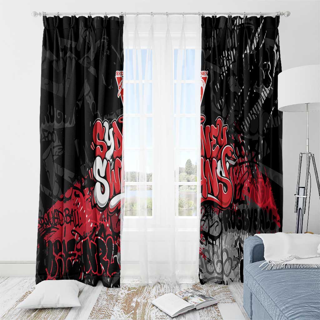 Sydney Swans Window Curtain Urban Graffiti Street Art - Bold Abstract Spray Paint