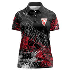 Sydney Swans Women Polo Shirt Urban Graffiti Street Art - Bold Abstract Spray Paint