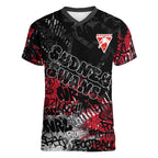 Sydney Swans Women V-Neck T-Shirt Urban Graffiti Street Art - Bold Abstract Spray Paint