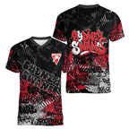 Sydney Swans Women V-Neck T-Shirt Urban Graffiti Street Art - Bold Abstract Spray Paint
