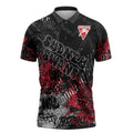 Sydney Swans Zipper Polo Shirt Urban Graffiti Street Art - Bold Abstract Spray Paint