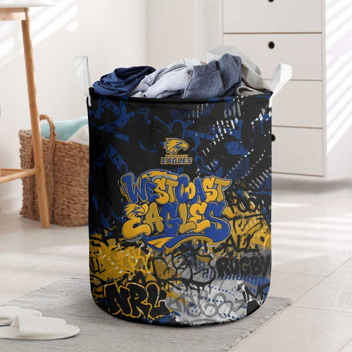West Coast Eagles Laundry Basket Urban Graffiti Street Art - Bold Abstract Spray Paint