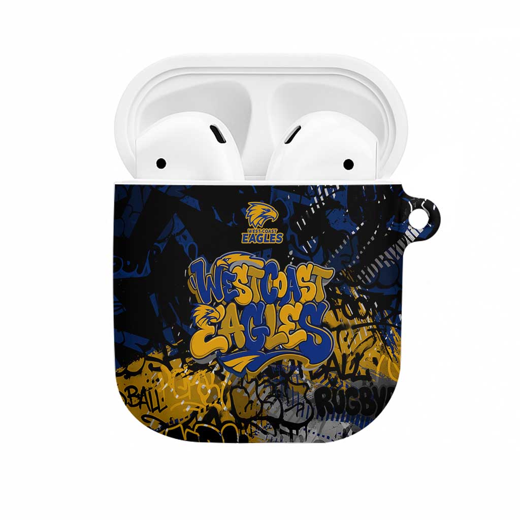 West Coast Eagles AirPods Case Urban Graffiti Street Art - Bold Abstract Spray Paint
