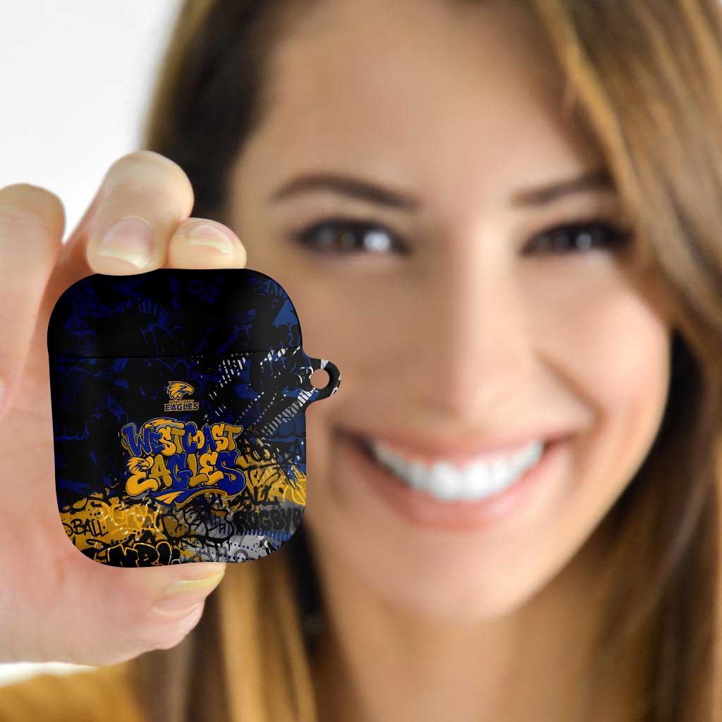 West Coast Eagles AirPods Case Urban Graffiti Street Art - Bold Abstract Spray Paint