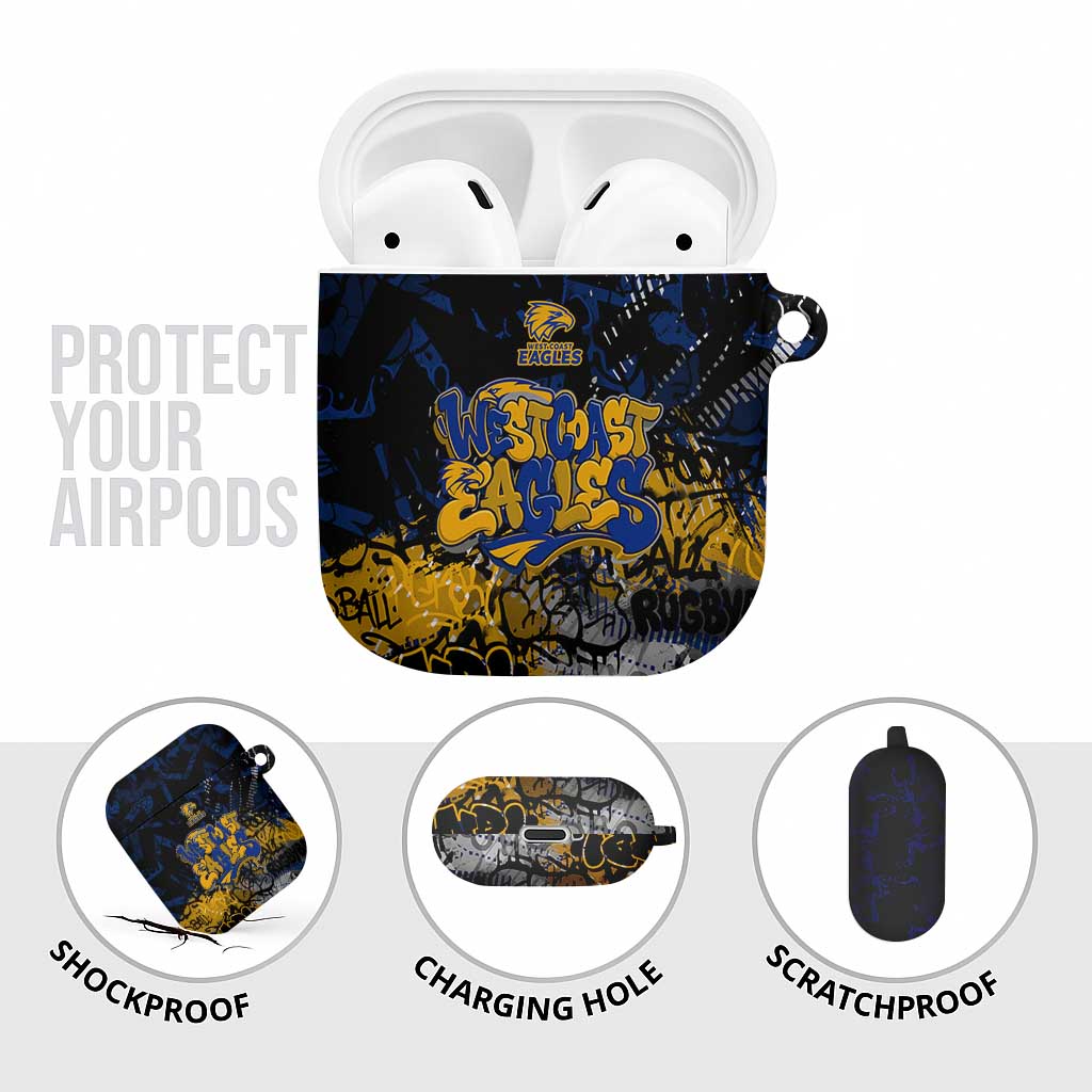 West Coast Eagles AirPods Case Urban Graffiti Street Art - Bold Abstract Spray Paint