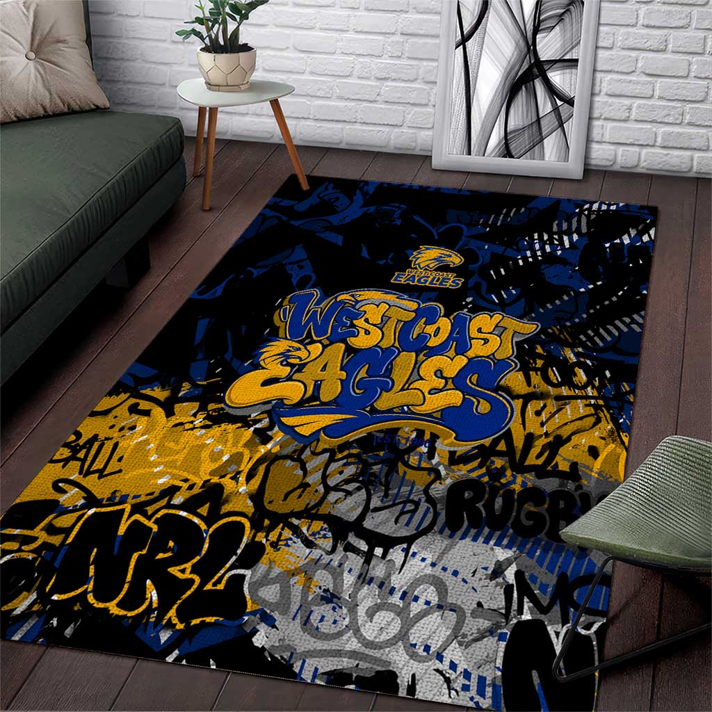 West Coast Eagles Area Rug Urban Graffiti Street Art - Bold Abstract Spray Paint