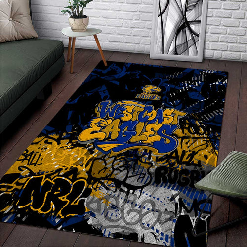 West Coast Eagles Area Rug Urban Graffiti Street Art - Bold Abstract Spray Paint