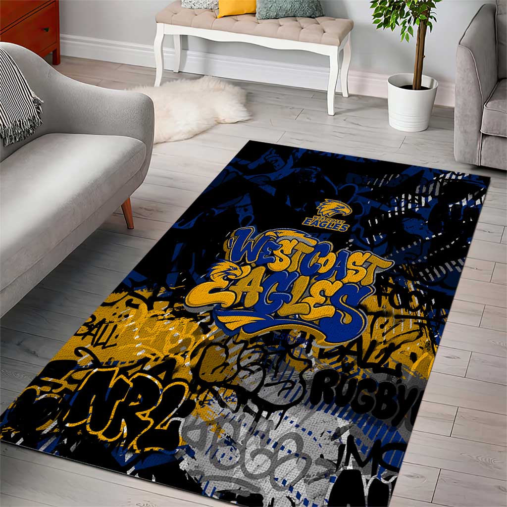 West Coast Eagles Area Rug Urban Graffiti Street Art - Bold Abstract Spray Paint