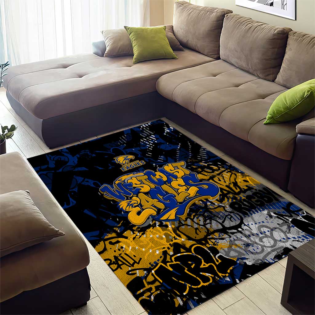 West Coast Eagles Area Rug Urban Graffiti Street Art - Bold Abstract Spray Paint