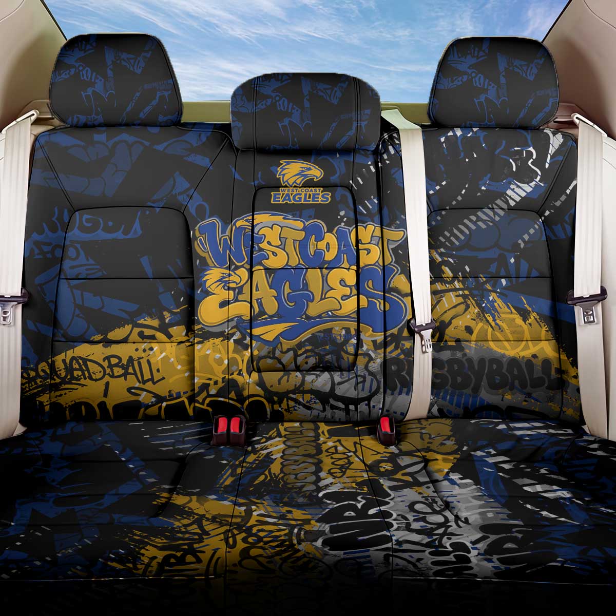 West Coast Eagles Back Car Seat Cover Urban Graffiti Street Art - Bold Abstract Spray Paint