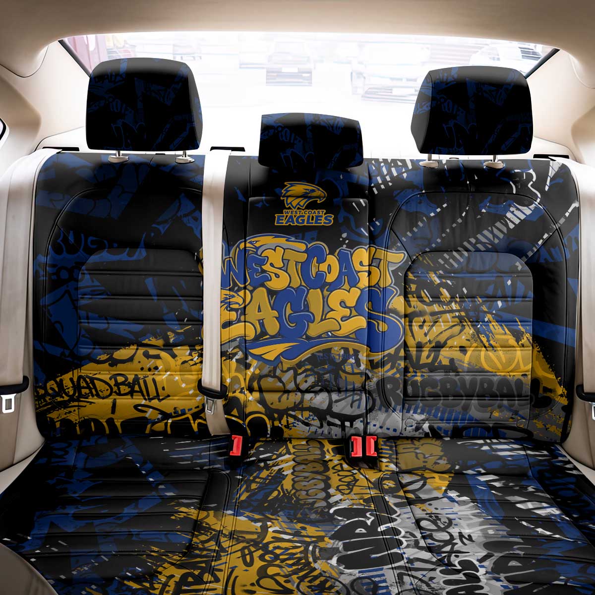 West Coast Eagles Back Car Seat Cover Urban Graffiti Street Art - Bold Abstract Spray Paint