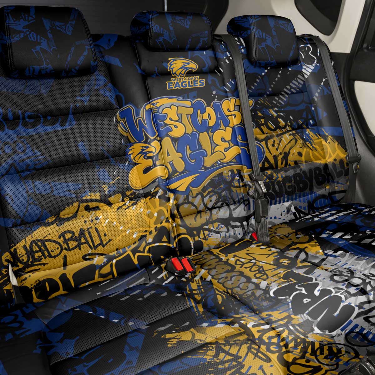 West Coast Eagles Back Car Seat Cover Urban Graffiti Street Art - Bold Abstract Spray Paint
