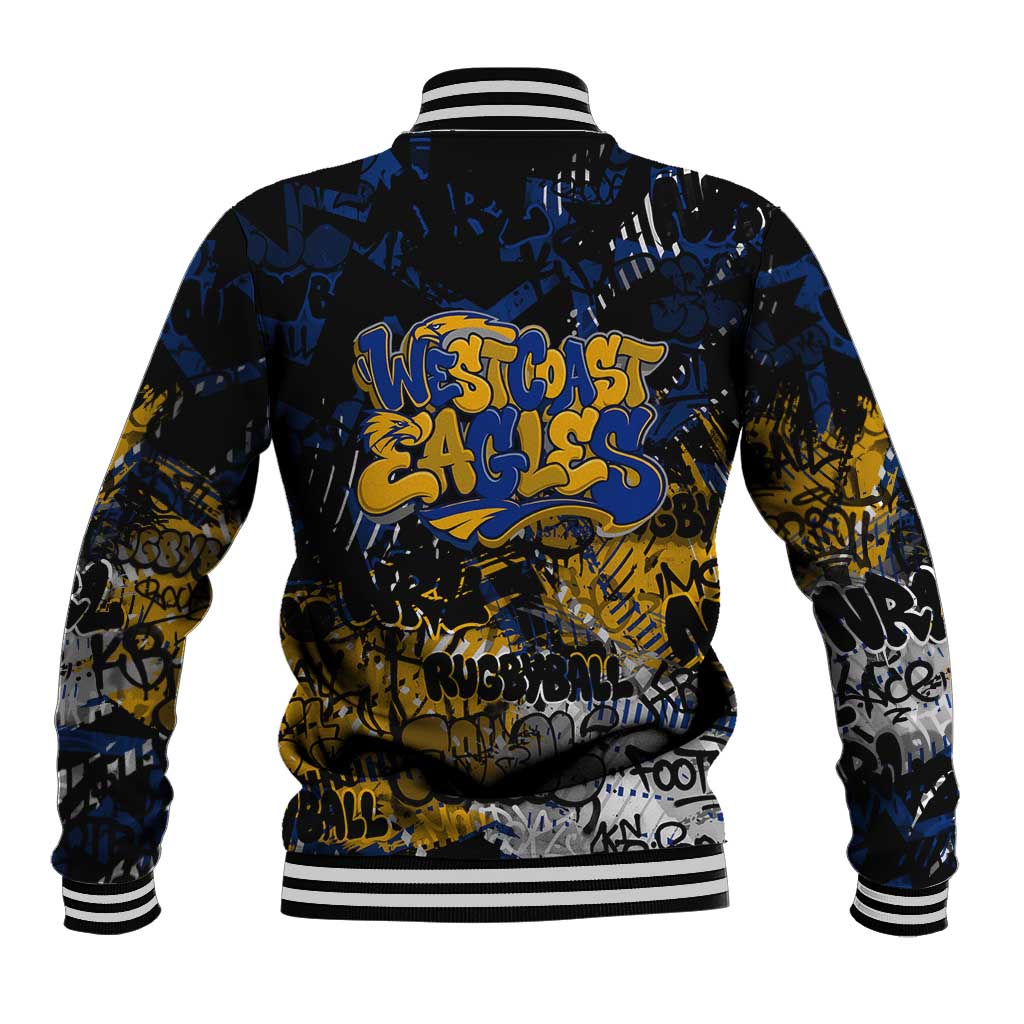 West Coast Eagles Baseball Jacket Urban Graffiti Street Art - Bold Abstract Spray Paint
