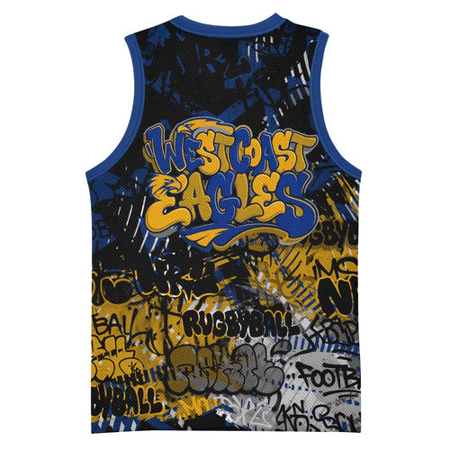 West Coast Eagles Basketball Jersey Urban Graffiti Street Art - Bold Abstract Spray Paint