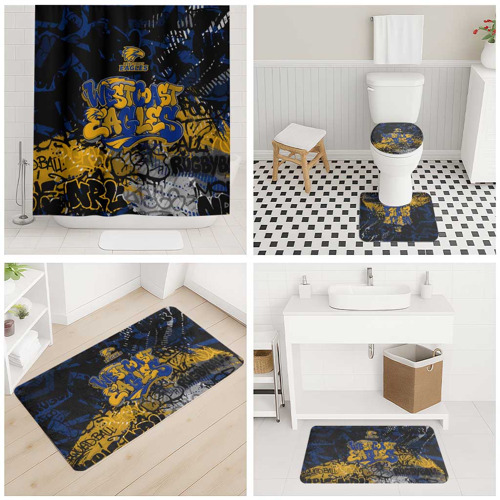 West Coast Eagles Bathroom Set Urban Graffiti Street Art - Bold Abstract Spray Paint