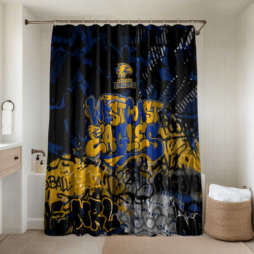 West Coast Eagles Bathroom Set Urban Graffiti Street Art - Bold Abstract Spray Paint