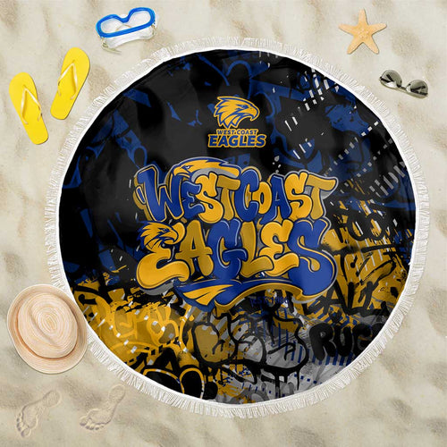 West Coast Eagles Beach Blanket Urban Graffiti Street Art - Bold Abstract Spray Paint
