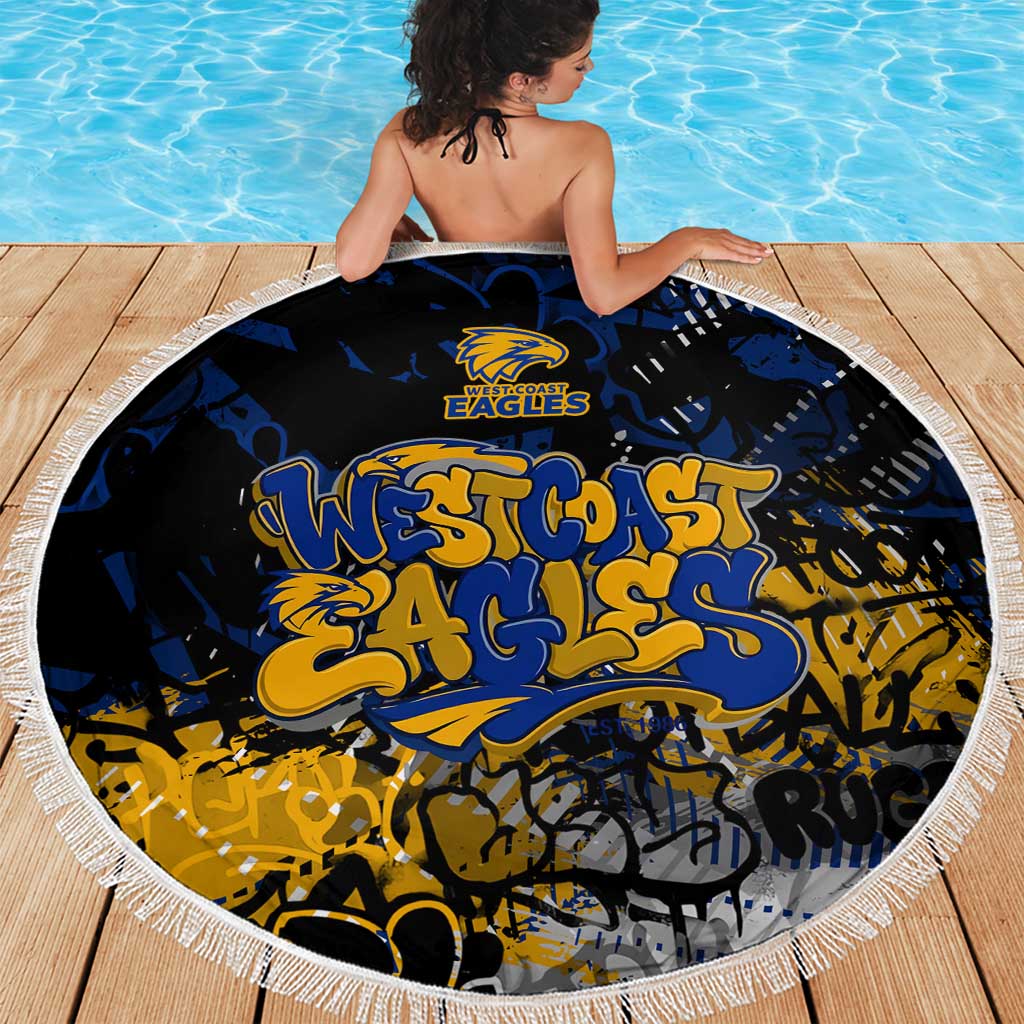 West Coast Eagles Beach Blanket Urban Graffiti Street Art - Bold Abstract Spray Paint