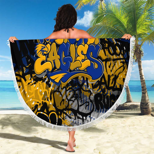 West Coast Eagles Beach Blanket Urban Graffiti Street Art - Bold Abstract Spray Paint