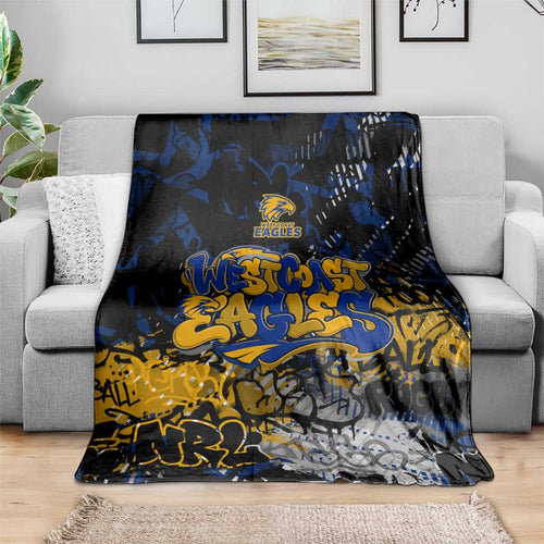 West Coast Eagles Blanket Urban Graffiti Street Art - Bold Abstract Spray Paint