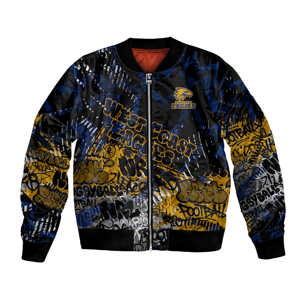 West Coast Eagles Bomber Jacket Urban Graffiti Street Art - Bold Abstract Spray Paint