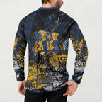West Coast Eagles Button Sweatshirt Urban Graffiti Street Art - Bold Abstract Spray Paint