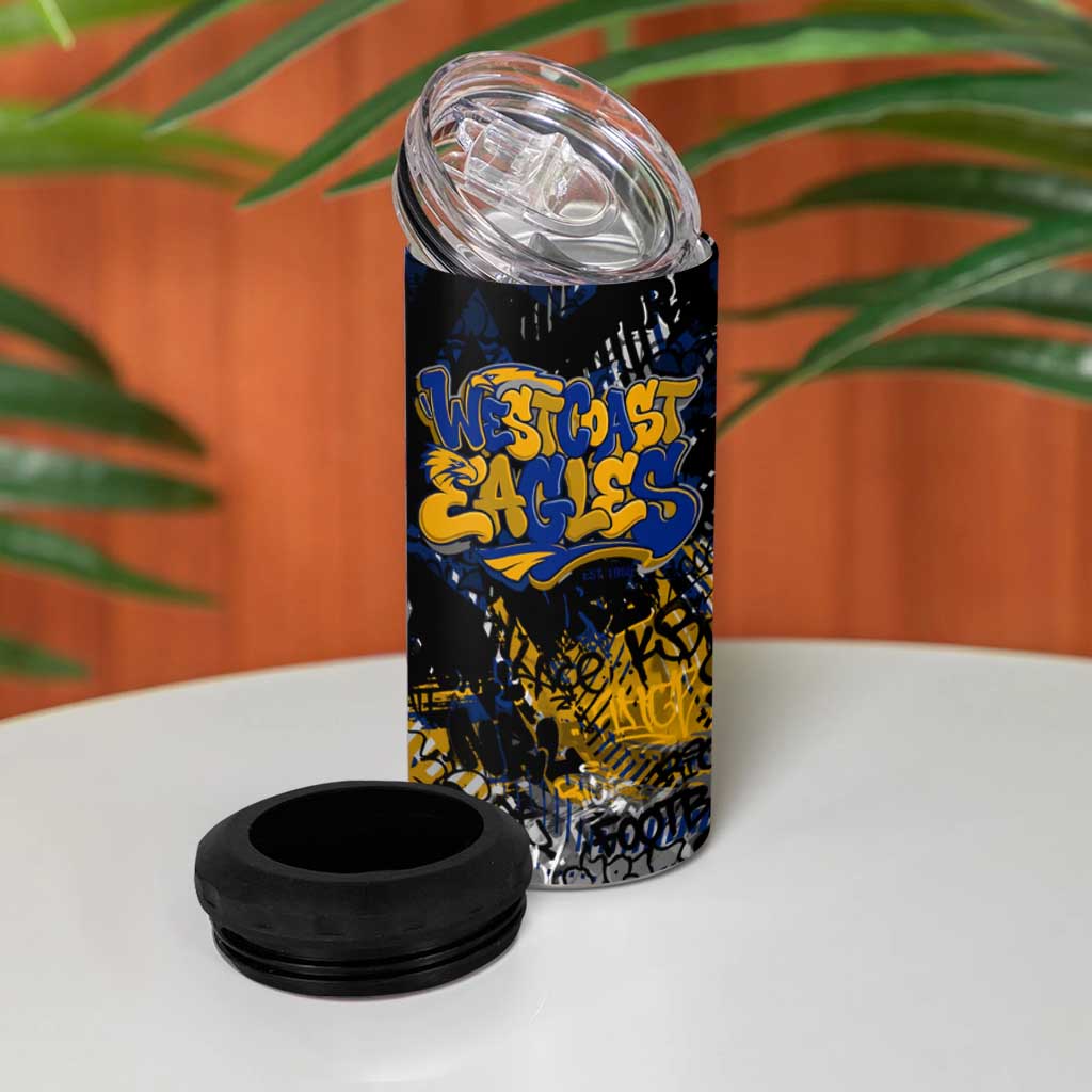 West Coast Eagles 4 in 1 Can Cooler Tumbler Urban Graffiti Street Art - Bold Abstract Spray Paint