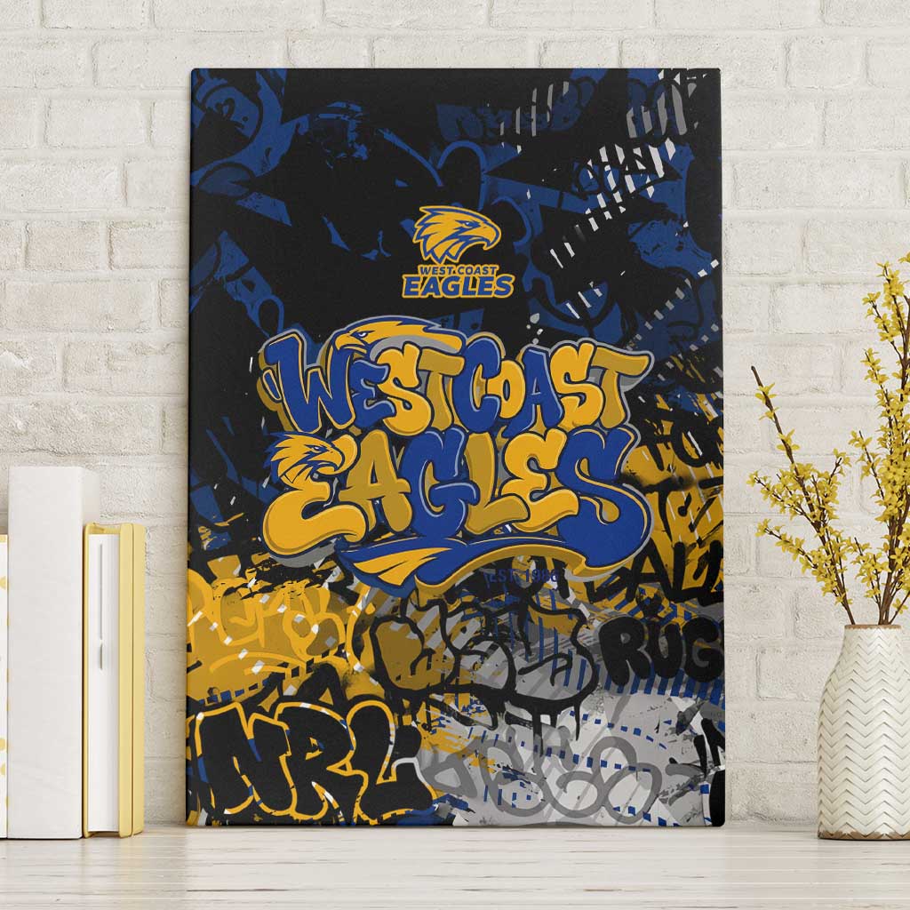 West Coast Eagles Canvas Wall Art Urban Graffiti Street Art - Bold Abstract Spray Paint