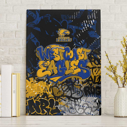 West Coast Eagles Canvas Wall Art Urban Graffiti Street Art - Bold Abstract Spray Paint