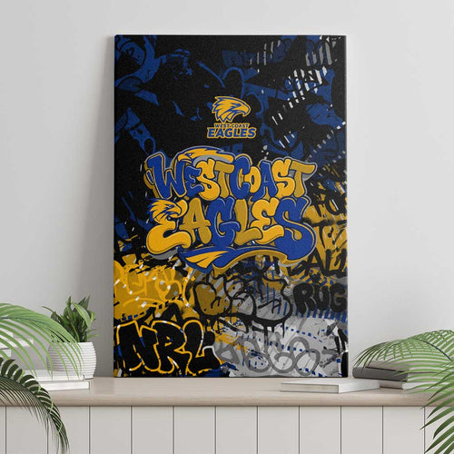 West Coast Eagles Canvas Wall Art Urban Graffiti Street Art - Bold Abstract Spray Paint