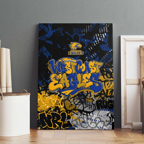 West Coast Eagles Canvas Wall Art Urban Graffiti Street Art - Bold Abstract Spray Paint