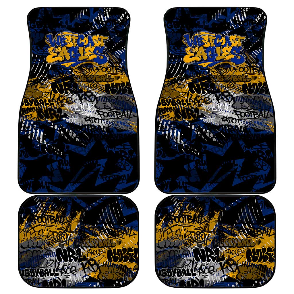 West Coast Eagles Car Mats Urban Graffiti Street Art - Bold Abstract Spray Paint