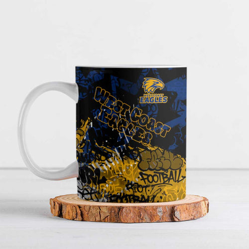West Coast Eagles Ceramic Mug Urban Graffiti Street Art - Bold Abstract Spray Paint