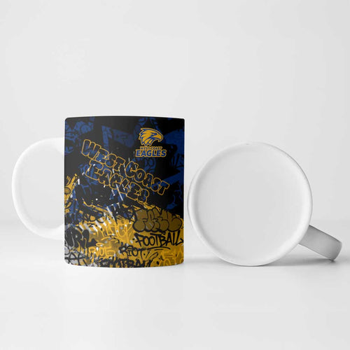West Coast Eagles Ceramic Mug Urban Graffiti Street Art - Bold Abstract Spray Paint
