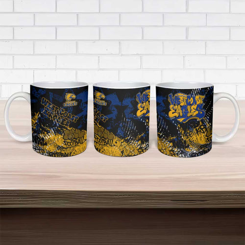 West Coast Eagles Ceramic Mug Urban Graffiti Street Art - Bold Abstract Spray Paint