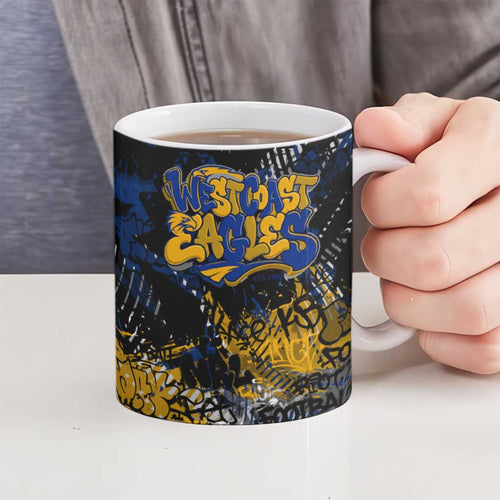 West Coast Eagles Ceramic Mug Urban Graffiti Street Art - Bold Abstract Spray Paint