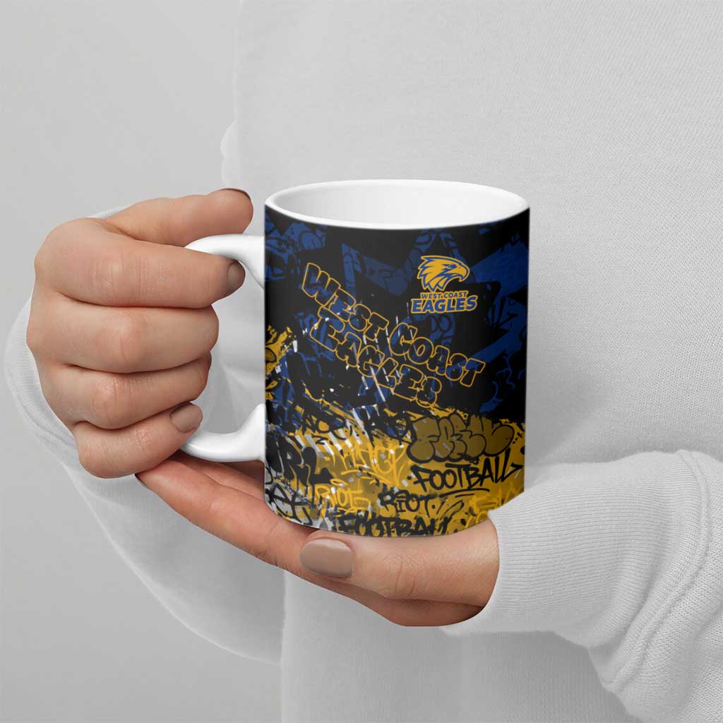 West Coast Eagles Ceramic Mug Urban Graffiti Street Art - Bold Abstract Spray Paint