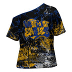 West Coast Eagles Cross Shoulder Shirt Urban Graffiti Street Art - Bold Abstract Spray Paint
