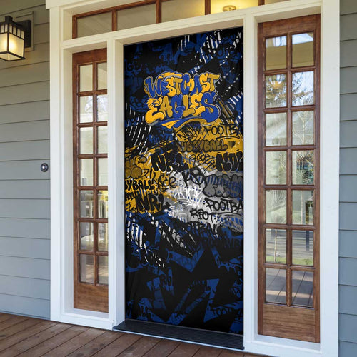 West Coast Eagles Door Cover Urban Graffiti Street Art - Bold Abstract Spray Paint