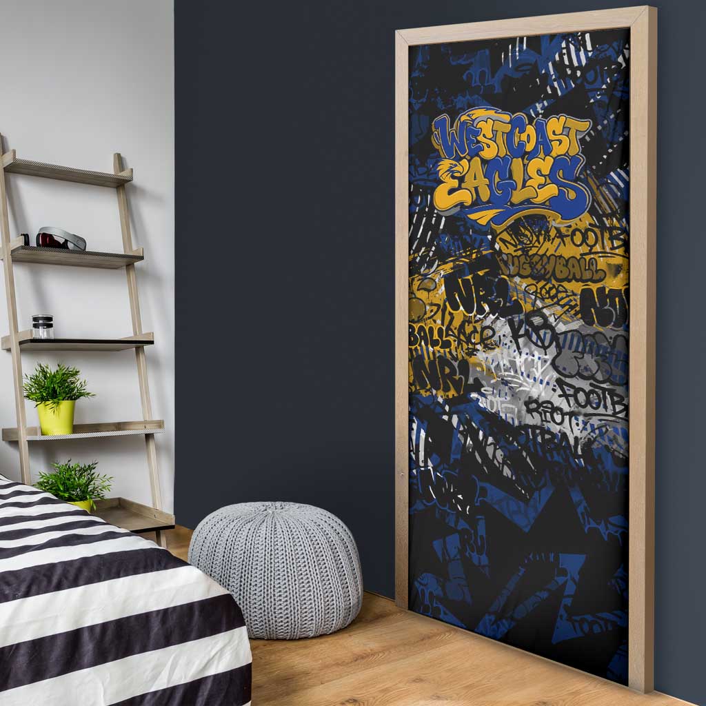 West Coast Eagles Door Cover Urban Graffiti Street Art - Bold Abstract Spray Paint