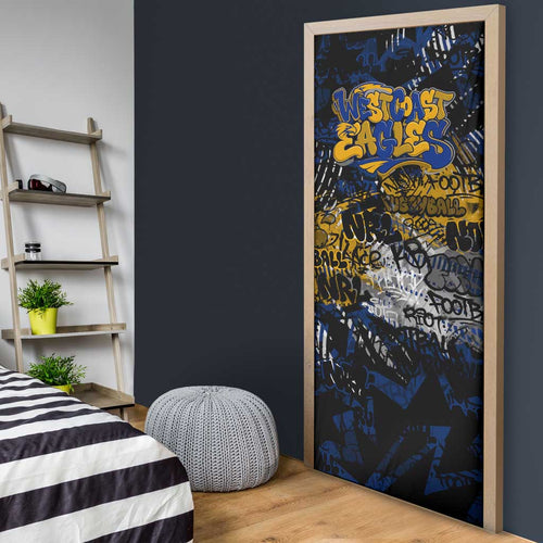 West Coast Eagles Door Cover Urban Graffiti Street Art - Bold Abstract Spray Paint