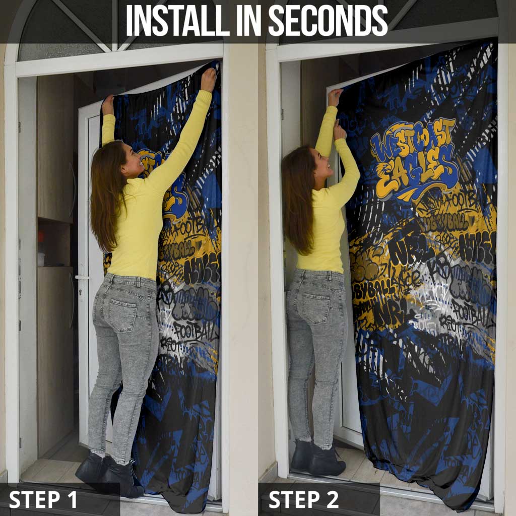 West Coast Eagles Door Cover Urban Graffiti Street Art - Bold Abstract Spray Paint