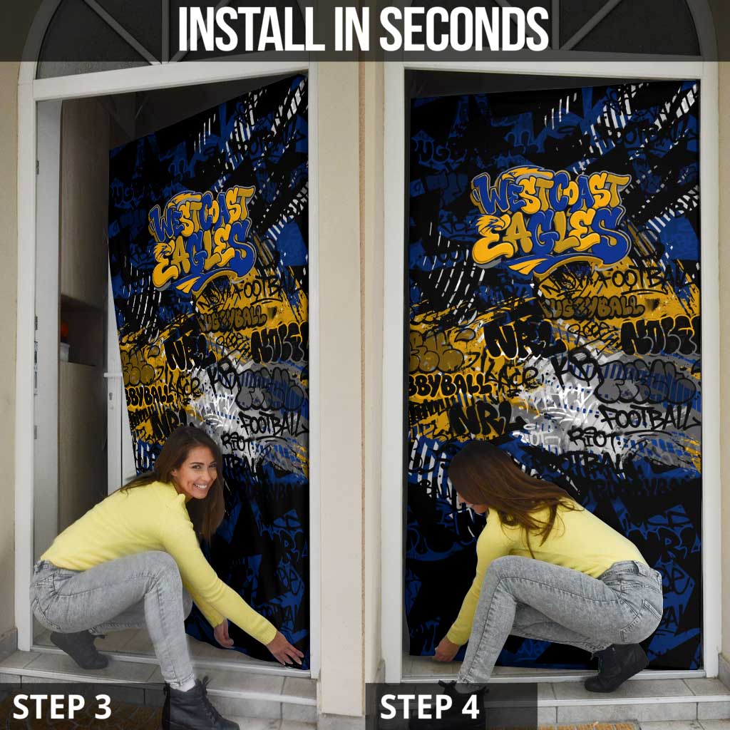 West Coast Eagles Door Cover Urban Graffiti Street Art - Bold Abstract Spray Paint
