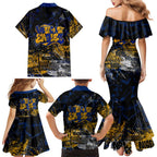 West Coast Eagles Family Matching Mermaid Dress and Hawaiian Shirt Urban Graffiti Street Art - Bold Abstract Spray Paint