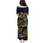 West Coast Eagles Family Matching Puletasi and Hawaiian Shirt Urban Graffiti Street Art - Bold Abstract Spray Paint